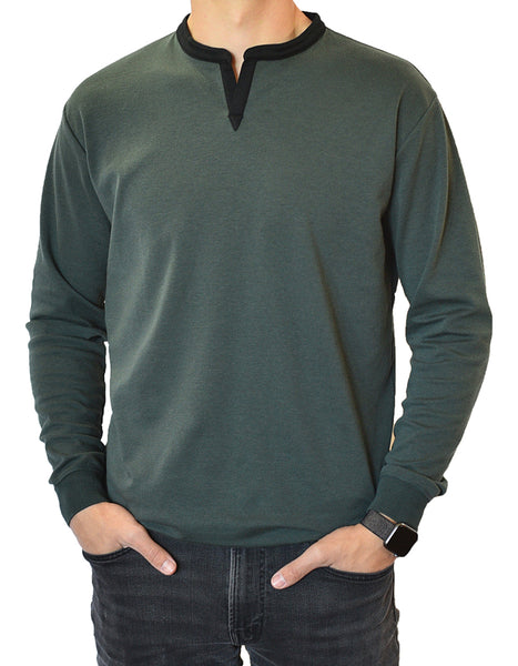 v neck henley mens