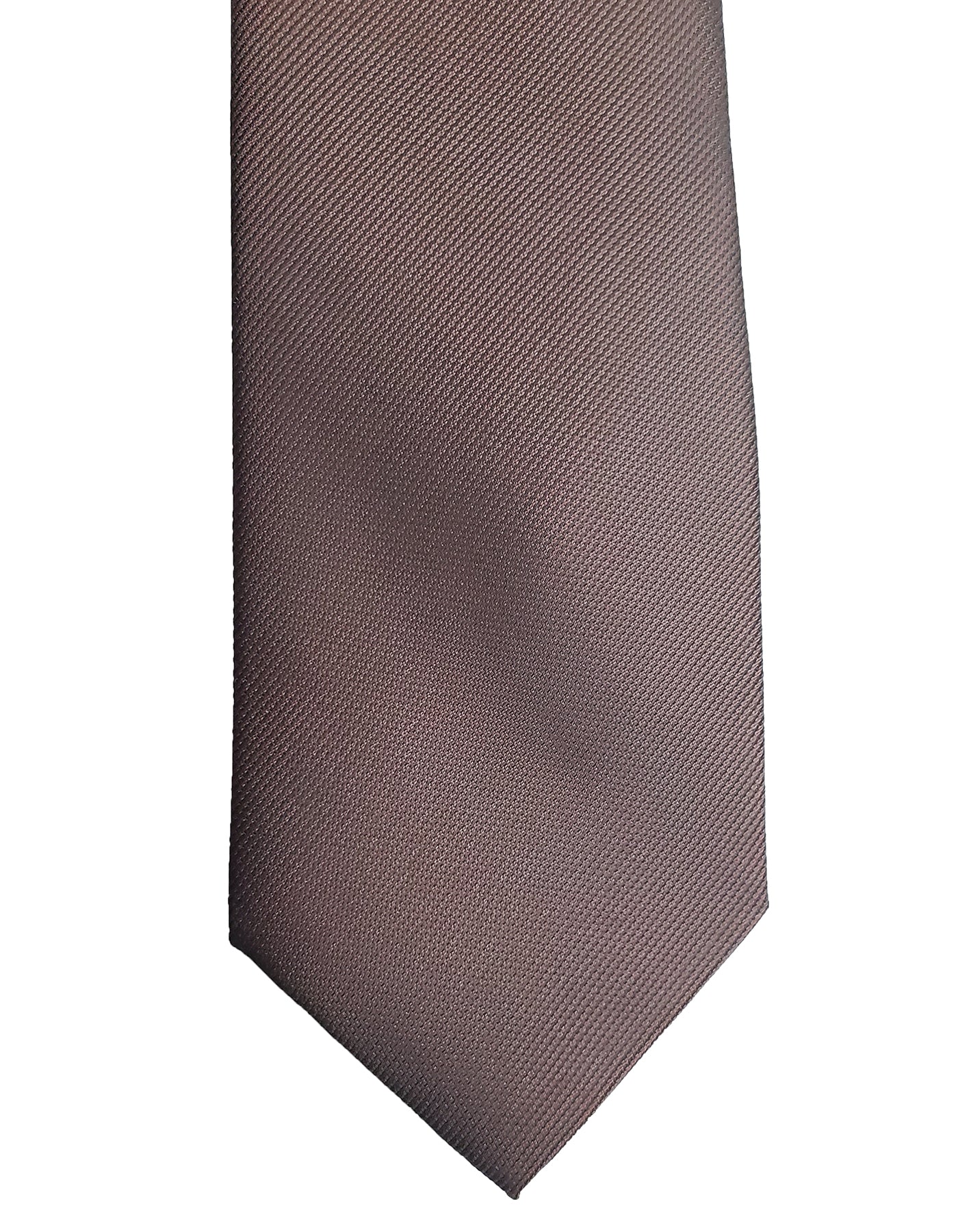 Dark Brown Chocolate Colored Tie - Standard Zipper Zip-Up Necktie